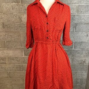 Bold Red & Black I Love HB1 Dress – Knee-Length, Size Large